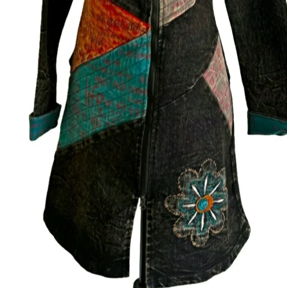 Colorful Embroidered Jean Jacket - Picture 3 of 16